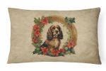 Christmas Flowers Frame Throw Pillow Throw Pillow for Indoor Couch Bed Outdoor Patio Washable, English Cocker Spaniel 2357,12Hx16W