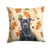 Black American Staffordshire Terrier Heirloom Fall Throw Pillow Decorative Indoor Outdoor Accent Cushion for Couch, Bed or Patio, 14Hx14W