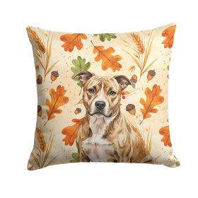 Brindle American Staffordshire Terrier Heirloom Fall Throw Pillow Decorative Indoor Outdoor Accent Cushion for Couch, Bed or Patio, 14Hx14W