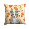 Blue Merle American Shepherd Heirloom Fall Throw Pillow Decorative Indoor Outdoor Accent Cushion for Couch, Bed or Patio, 14Hx14W
