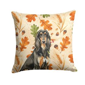 Black & Tan Afghan Hound Heirloom Fall Throw Pillow Decorative Indoor Outdoor Accent Cushion for Couch, Bed or Patio, 14Hx14W