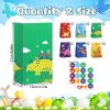 12Packs Christmas Dinosaur Candy Bags with 24Pcs Stickers Party Favor Bags Paper Gift Bags Treat Goody Gift Wrapping Bags for Christmas Halloween Dino