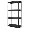 Black Plastic 4-Tier 56.2" H x 30"" W x 13.8" D, 280lb Total Capacity