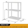 Plastic Shelves Garage Storage Shelving Unit 3-Tier 39"H x 14"D x 30"W White-300 lb Total Capacity