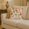 White Akita Heirloom Fall Throw Pillow Decorative Indoor Outdoor Accent Cushion for Couch, Bed or Patio, 14Hx14W