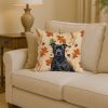 Black American Staffordshire Terrier Heirloom Fall Throw Pillow Decorative Indoor Outdoor Accent Cushion for Couch, Bed or Patio, 14Hx14W