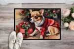 NEW Chihuahua Cozy Christmas Doormat Front Door Mat Indoor Outdoor Rugs for Entryway, Non Slip Washable Low Pile, 18H X 27W
