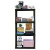 Plastic Shelves Garage Storage Shelf Heavy Duty Shelving Unit 4-Tier 57"H x 14"D x 30"W Black-400 lbs Total Capacity