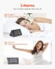VEVOR Digital Alarm Clock with Dual Alarm USB Night Light Desktop Clock Black