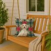 Lemon Belton English Setter Christmas PoinsettIas Throw Pillow Decorative Indoor Outdoor Accent Cushion for Couch, Bed or Patio, 18Hx18W