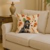 Black & Tan Afghan Hound Heirloom Fall Throw Pillow Decorative Indoor Outdoor Accent Cushion for Couch, Bed or Patio, 14Hx14W
