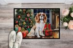 NEW Cavalier Spaniel Cozy Christmas Doormat Front Door Mat Indoor Outdoor Rugs for Entryway, Non Slip Washable Low Pile, 18H X 27W