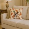 Brindle American Staffordshire Terrier Heirloom Fall Throw Pillow Decorative Indoor Outdoor Accent Cushion for Couch, Bed or Patio, 14Hx14W