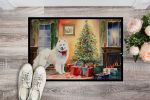 Samoyed Cozy Christmas Doormat Front Door Mat Indoor Outdoor Rugs for Entryway, Non Slip Washable Low Pile, 24H X 36W