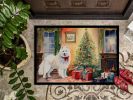 Samoyed Cozy Christmas Doormat Front Door Mat Indoor Outdoor Rugs for Entryway, Non Slip Washable Low Pile, 24H X 36W