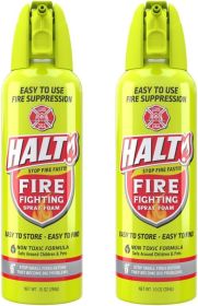 HALT! Handheld Fire Fighting Foam Spray – Non-Toxic, Easy to Use, Store, and Find in Emergency – Compact & Portable – Ideal for Home, Kitchen (size: 2 Pack)