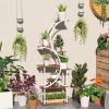 Outsunny Plant Stand Indoor, 8 Tier 62" S-Shaped Plant Shelf, Corner Plant Rack for Multiple Plants, Carbonised Finish